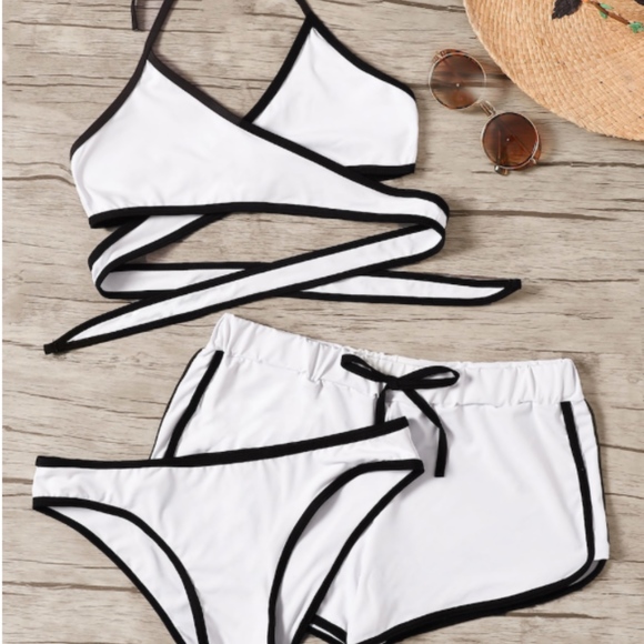 Schein Other - Wrap Halter Bikini Set - 3 pieces